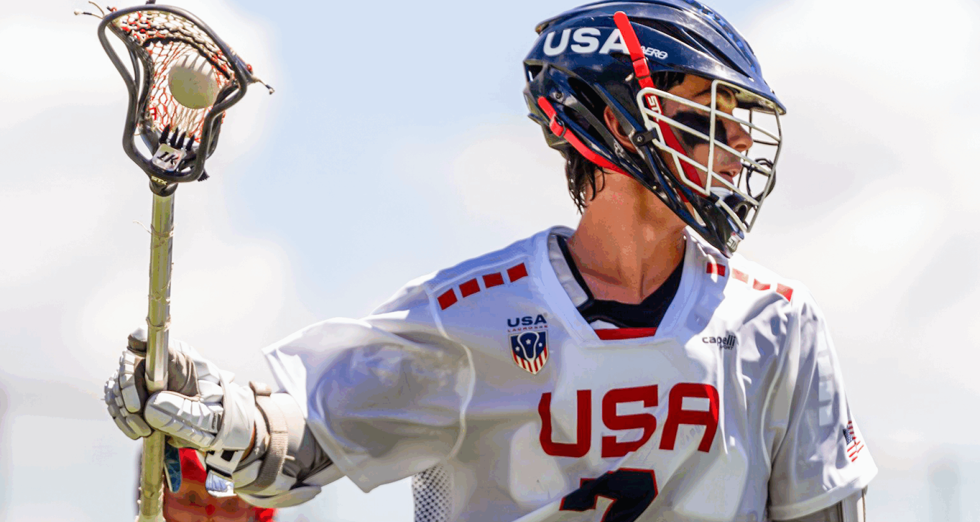 Brendan Millon in action for the U.S. Men's U20 National Team against Canada at the 2025 World Lacrosse Men's U20 Championship in South Korea
