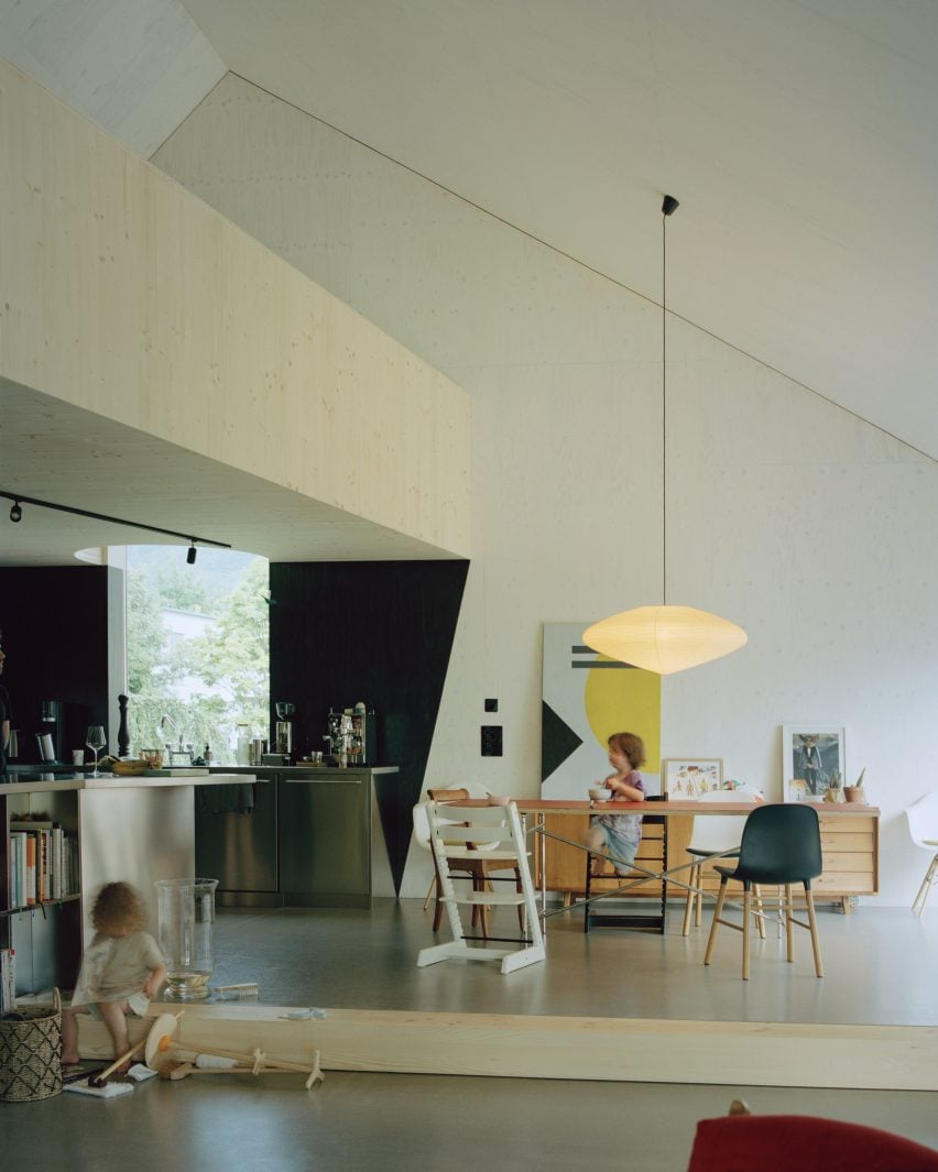 Kitchen and dining space inside multigenerational home