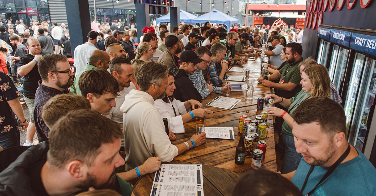 busy counter at craft beer event in london