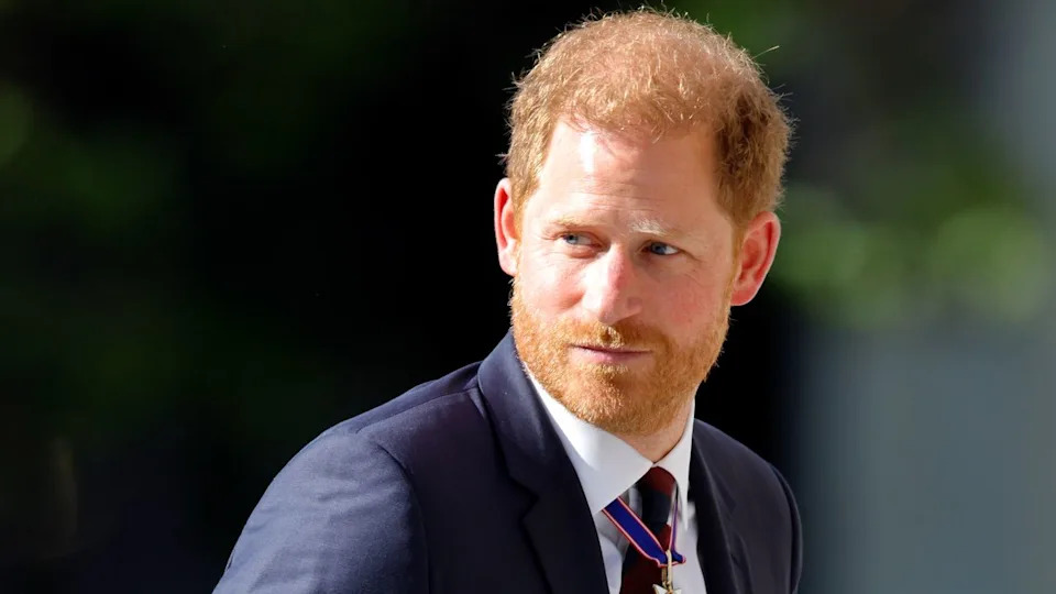  Prince Harry, Duke of Sussex (wearing a Household Division regimental tie) attends The Invictus Games Foundation 10th Anniversary Service at St Paul's Cathedral on May 8, 2024. 