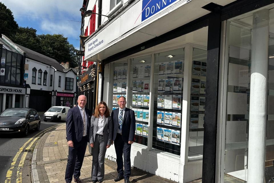 From left, Art O'Hagan of CPS Property with Donnybrook Estate Agents' founders, Stephen McCarron and Ciara McCarron