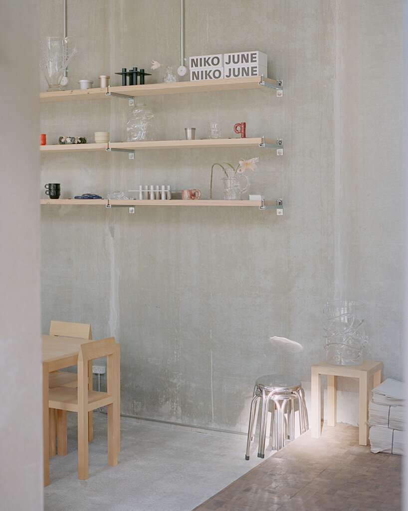 café by kim lenschow and NIKO JUNE doubles as design shop on copenhagen's waterfront