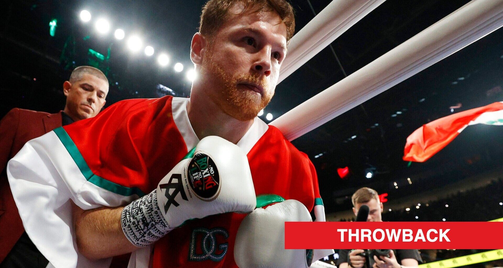 Canelo Alvarez enters the ring before his fight against Gennadiy Golovkin