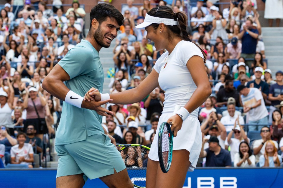 Raducanu and Alcaraz teamed up at the US Open mixed doubles event