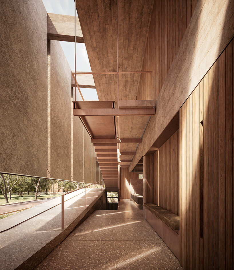 grizzo studio shapes casa VIMA with terracotta tones and shifting levels in argentina