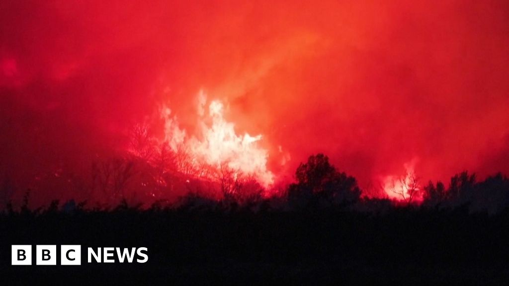 Wildfires engulf the landscape in southern France