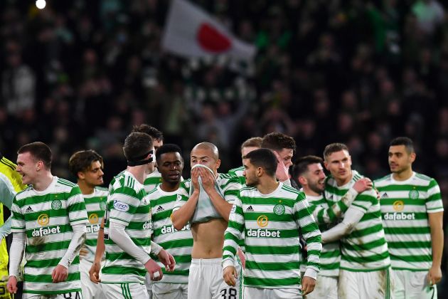 Celtic players celebrate