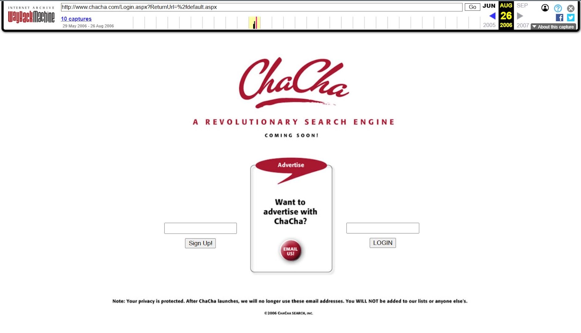 Image showing ChaCha Homepage on Internet Archives
