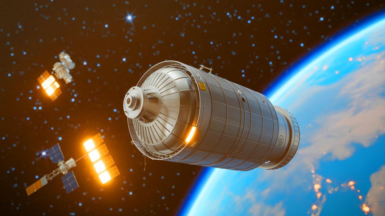 Illustration of a Chinese space-debris catcher with potential military applications.