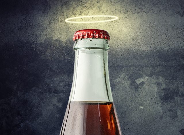 Bottle of Mexican Coke with a halo over it. 