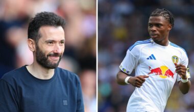Largie Ramazani speaks to Spanish media at airport as Leeds United ace set to join Valencia