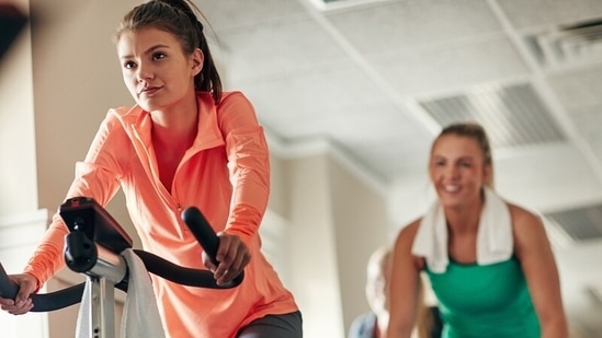 Cycling at the gym is an aerobic exercise.(Shutterstock)