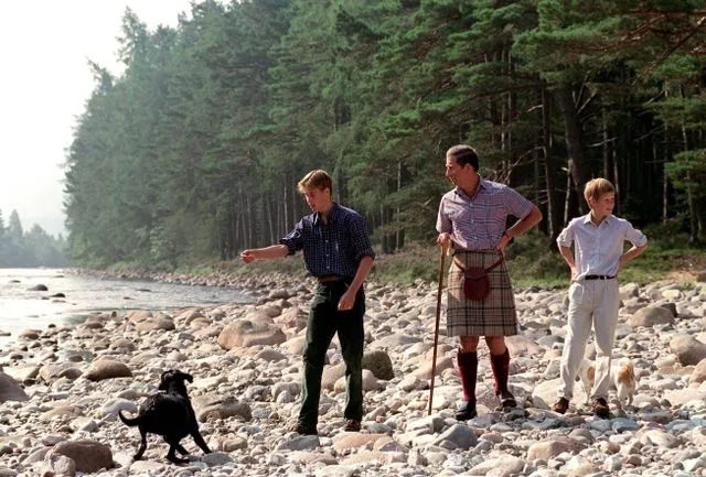 Getty Prince William, Prince Charles, and Prince Harry at Balmoral