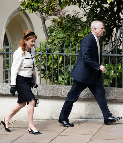 Samir Hussein/WireImage Sarah Ferguson and Prince Andrew attend the Easter Service at St. George's Chapel on April 20, 2025 in Windsor.