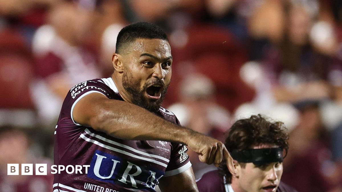 Toafofoa Sipley in action for Manly