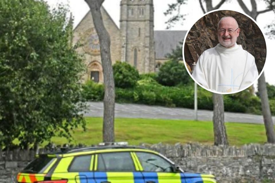 The church where Fr John Murray (inset) was attacked