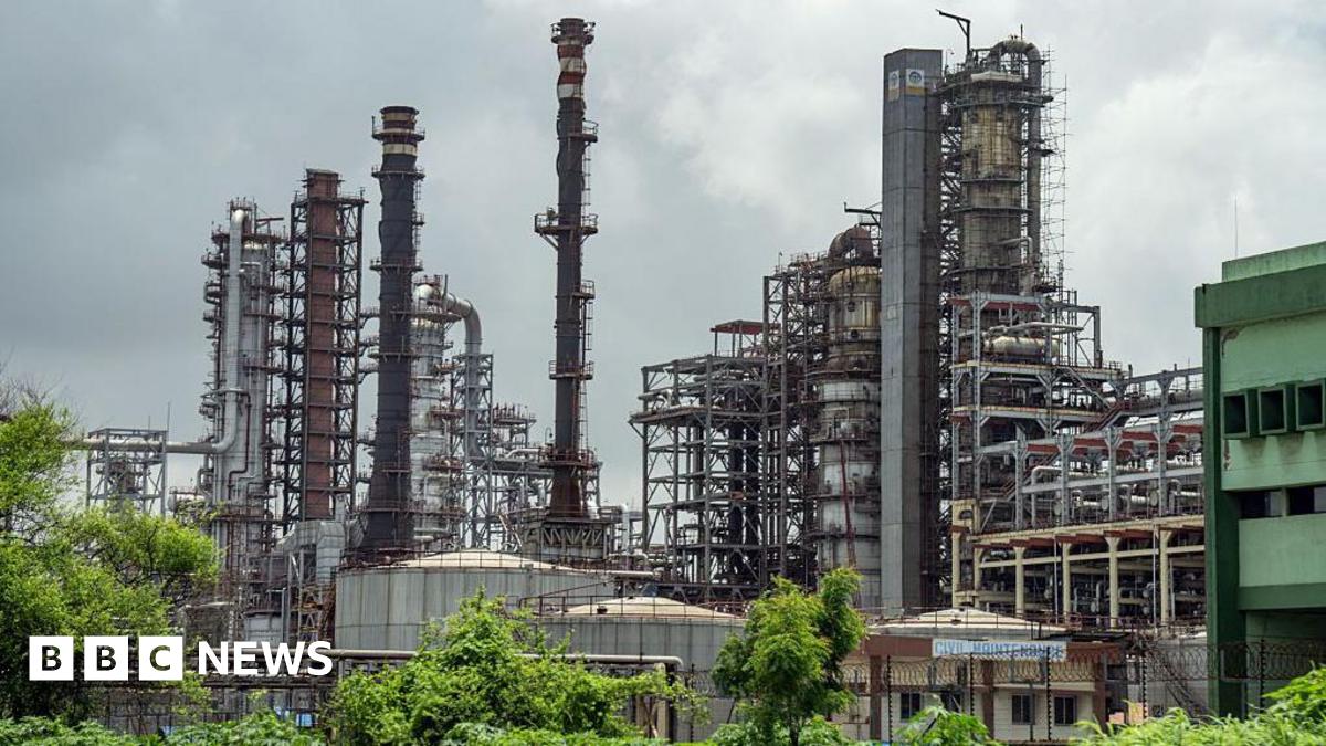 A Bharat Petroleum Corp. oil refinery in Mumbai, India, on Monday, Aug. 11, 2025. India's state-owned oil refiners are pulling back from purchases of Russian crude for now, according to people with direct knowledge of the companies' procurement plans, as Washington ratchets up the pressure on New Delhi over the flows with a wave of harsh tariffs.
