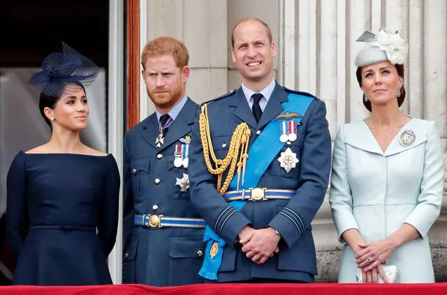 Getty Images Meghan Markle, Prince Harry, Prince William and Kate Middleton on July 10, 2018