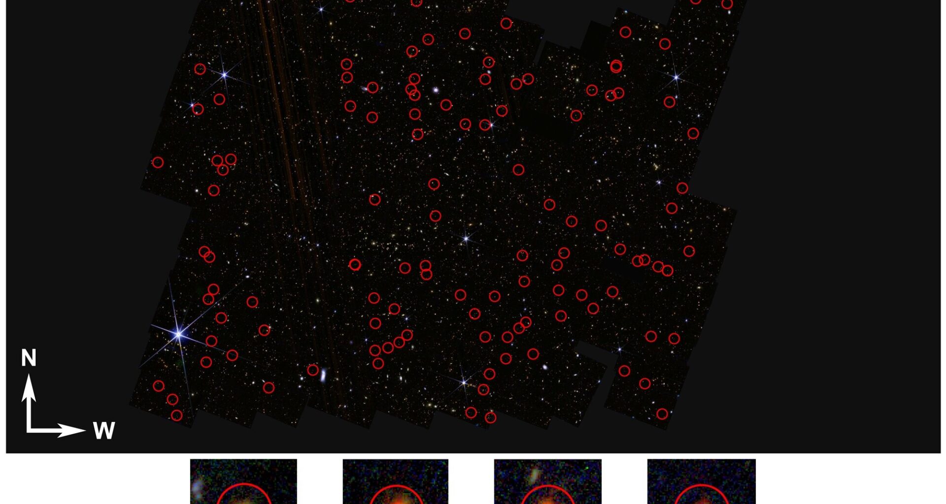 Early galaxies—or something else? Webb uncovers 300 unusually bright objects