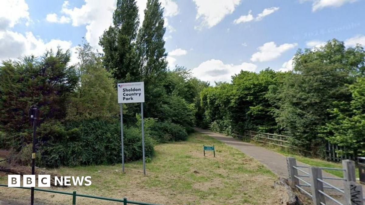 A google street view image of a park with a large sign that says Sheldon Country Park