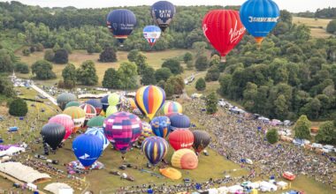 Dozens of hot air balloons take to the skies above Bristol