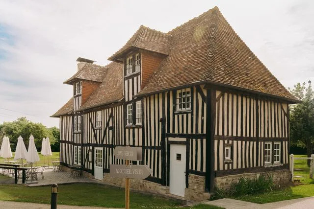 Alex Crétey Systermans A classic half-timbered building on the grounds of Calvados Christian Drouin, in Pont-l’Évêque.