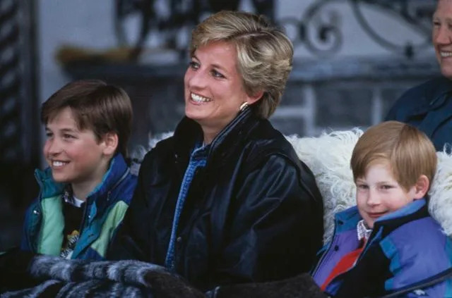 Getty Prince William, Princess Diana, and Prince Harry on March 30, 1993