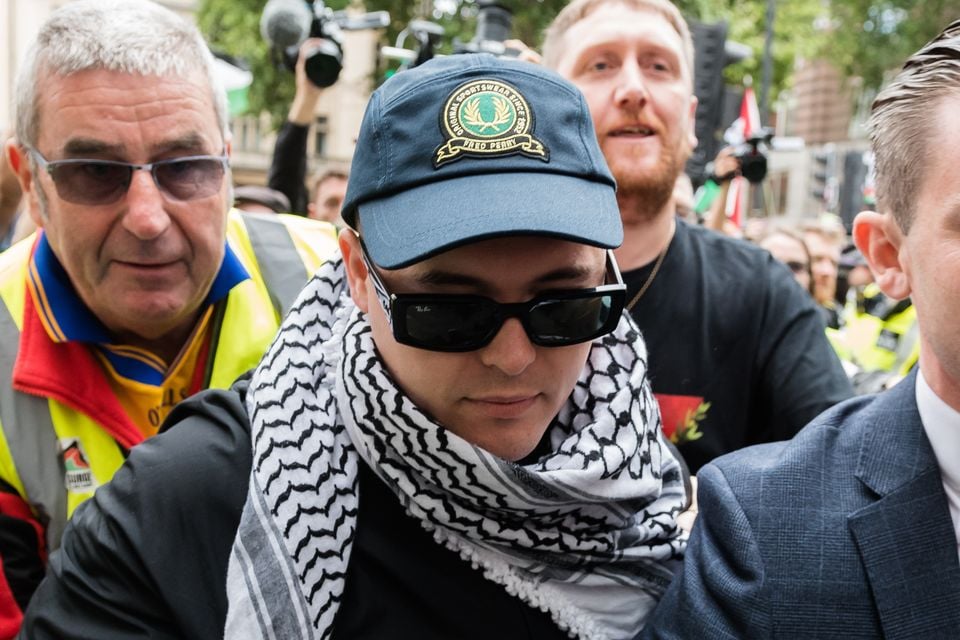 Rapper Liam Óg Ó hAnnaidh (Mo Chara) of Kneecap arrives at Westminster Magistrates Court (Wiktor Szymanowicz/Future Publishing via Getty Images)