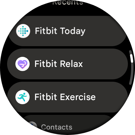 Screenshot showing the new Material 3 Expressive icons on a Pixel Watch.