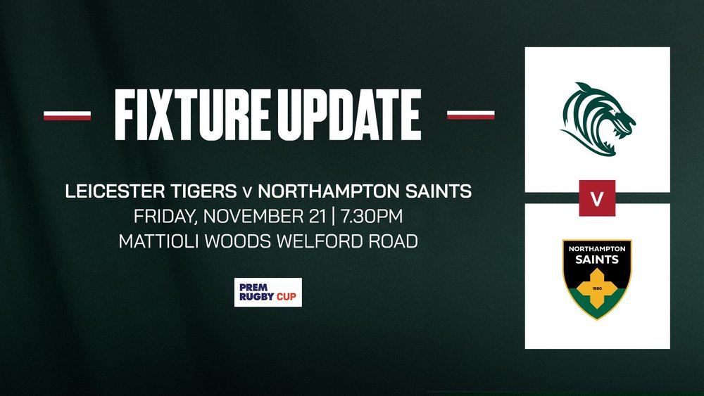 Prem Cup fixture v Saints moved to Friday, November 21