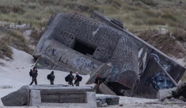 French gendarmes patrol to prevent migrants from boarding smugglers' boats to cross the English Channel in northern France on July 30, 2025.