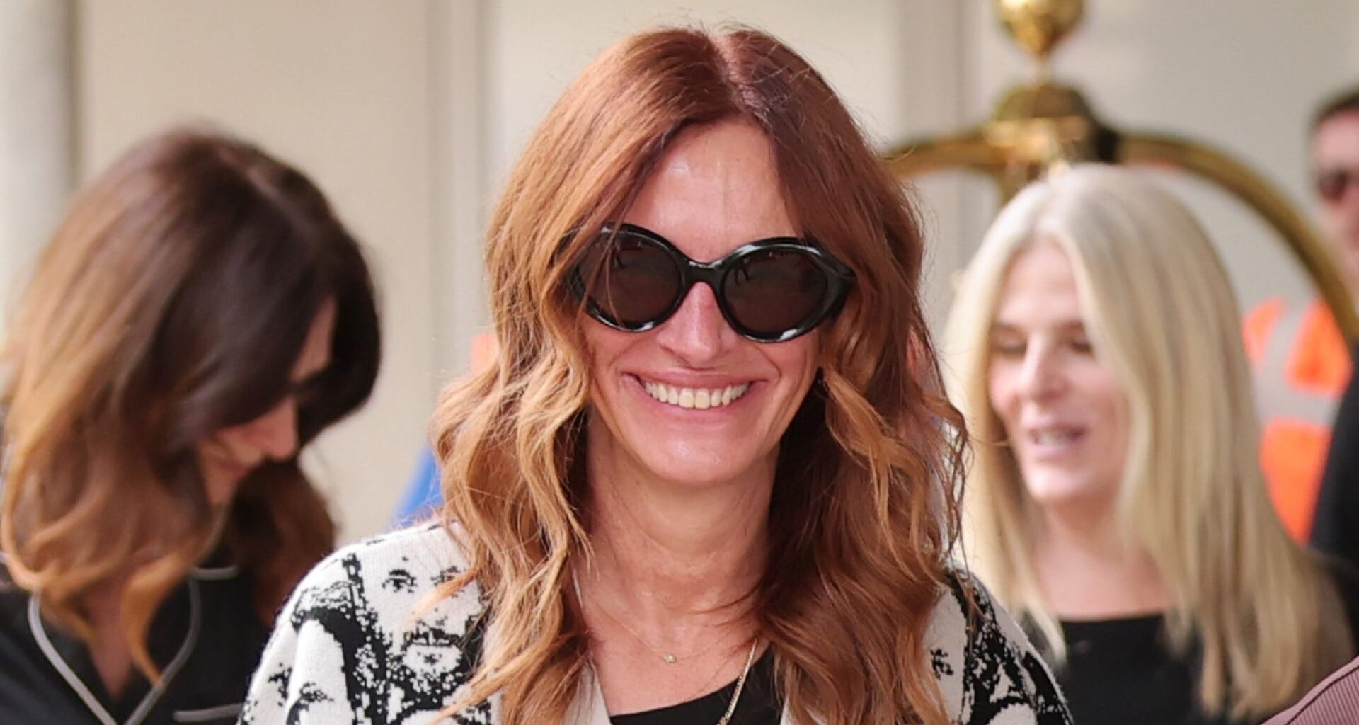 Julia Roberts is seen arriving into Venice ahead of the 82nd Venice International Film Festival 2025 on August 27, 2025 in Venice, Italy.