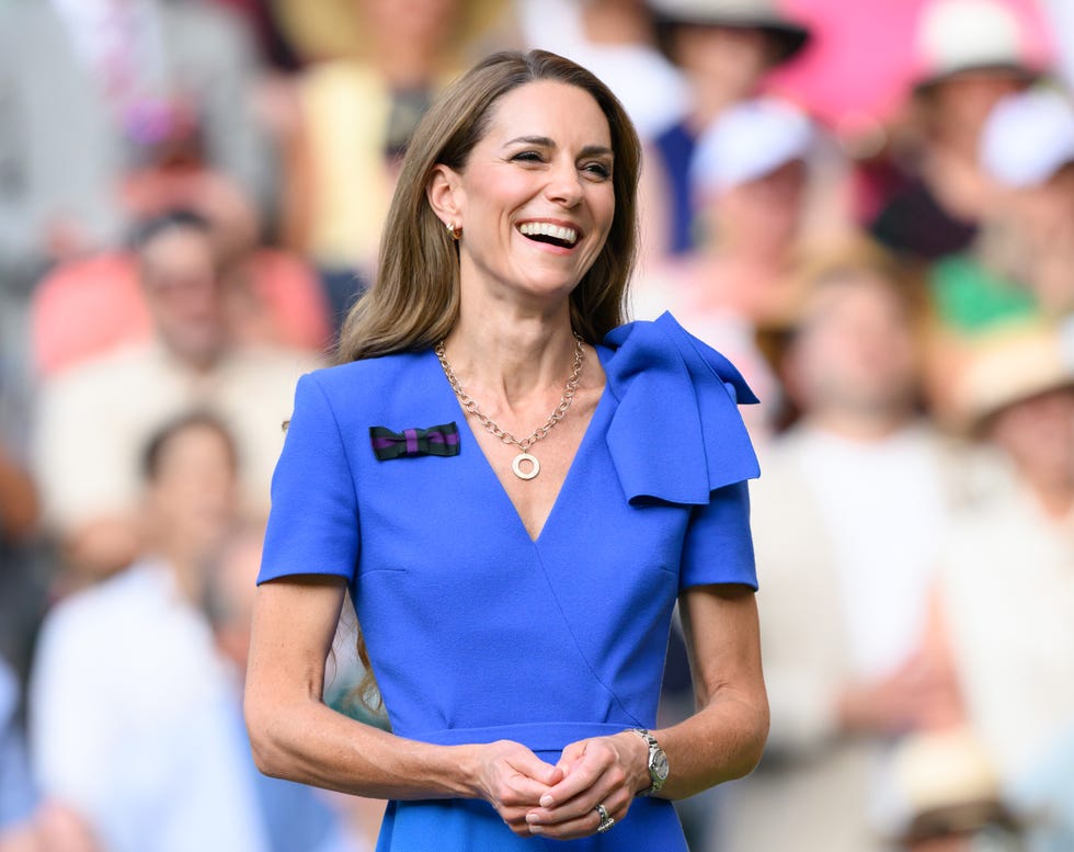 london, england july 13: catherine, princess of wales attends day fourteen of the wimbledon tennis championships at the all england lawn tennis and croquet club on july 13, 2025 in london, england. (photo by karwai tang/wireimage)