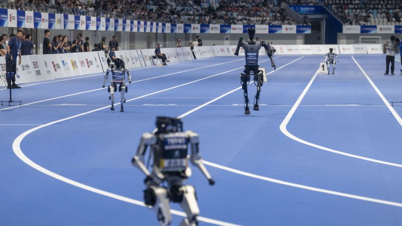 Robots race, play football, crash and collapse at China’s ‘robot Olympics’