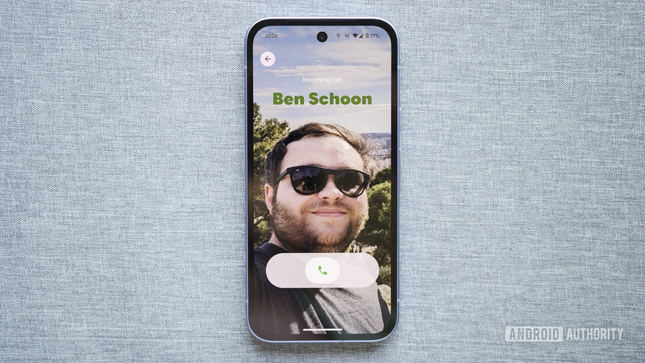 A preview of Google's new Calling Cards on an Android phone.