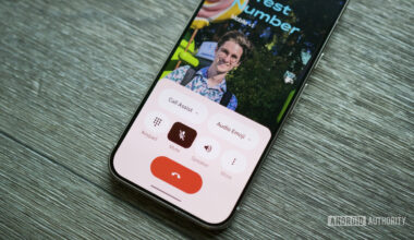 Phone call screen in the redesigned Google Phone app.