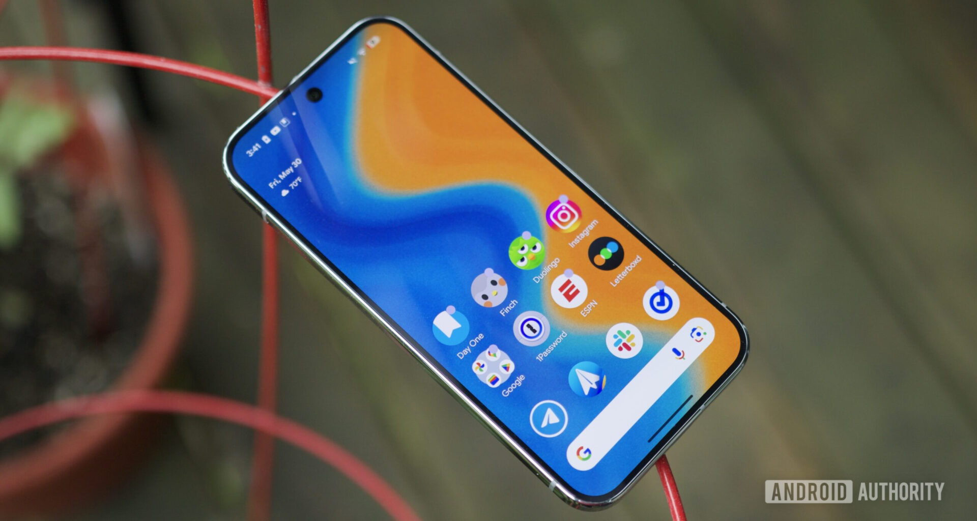 A Google Pixel 9 Pro running Android 16, showing its home screen.