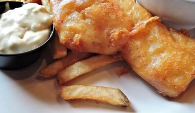 A plate of fried fish and chips