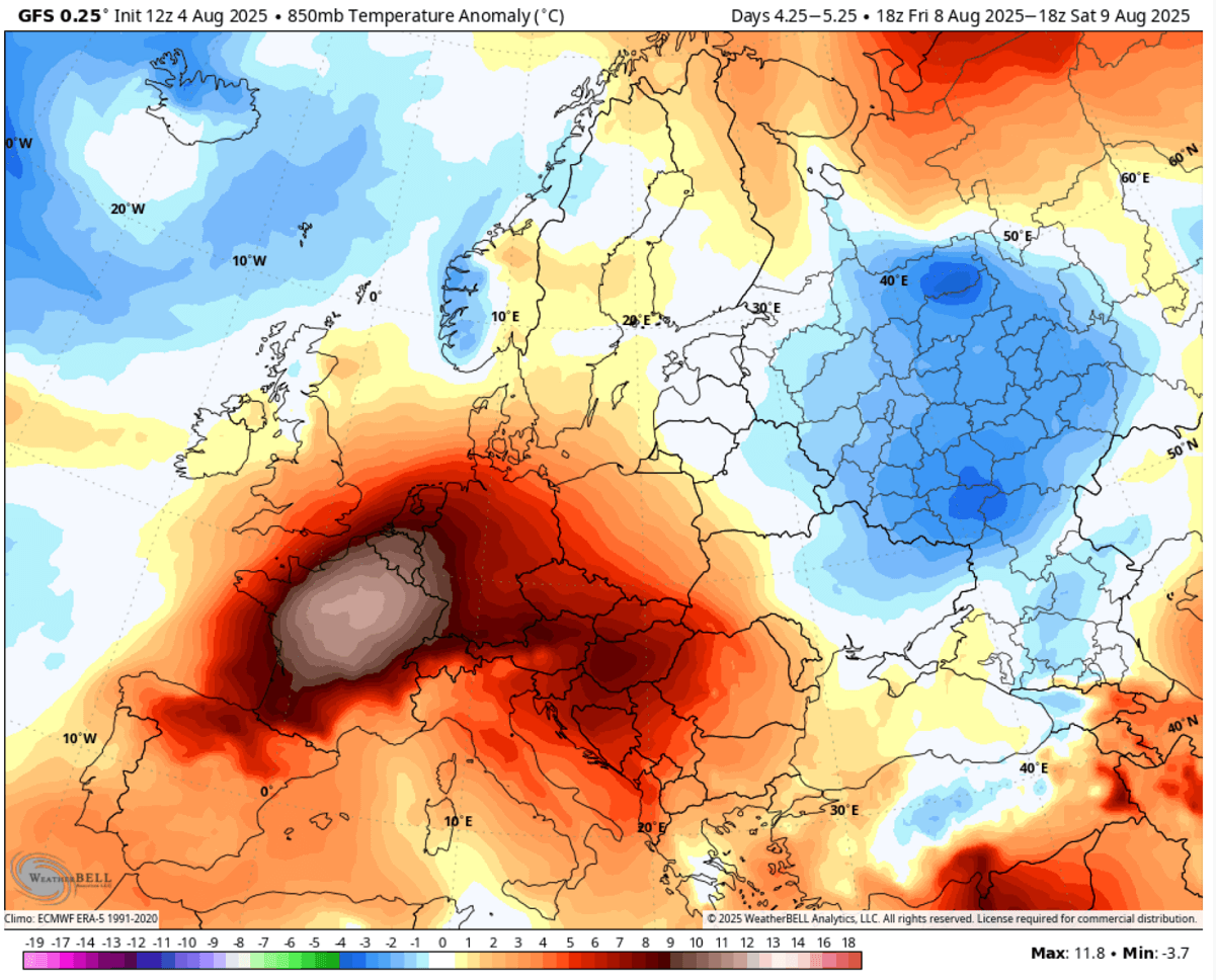 heat-dome-scorching-heatwave-europe-august-2025-forecast-850mb-anomaly-friday