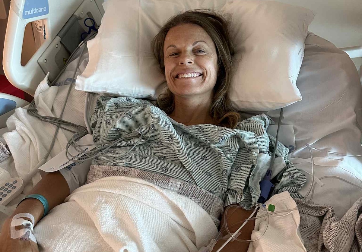 Erin Dupre in hospital after the operation. Photo supplied