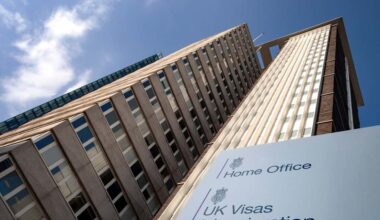 UK Home Office sign and building.