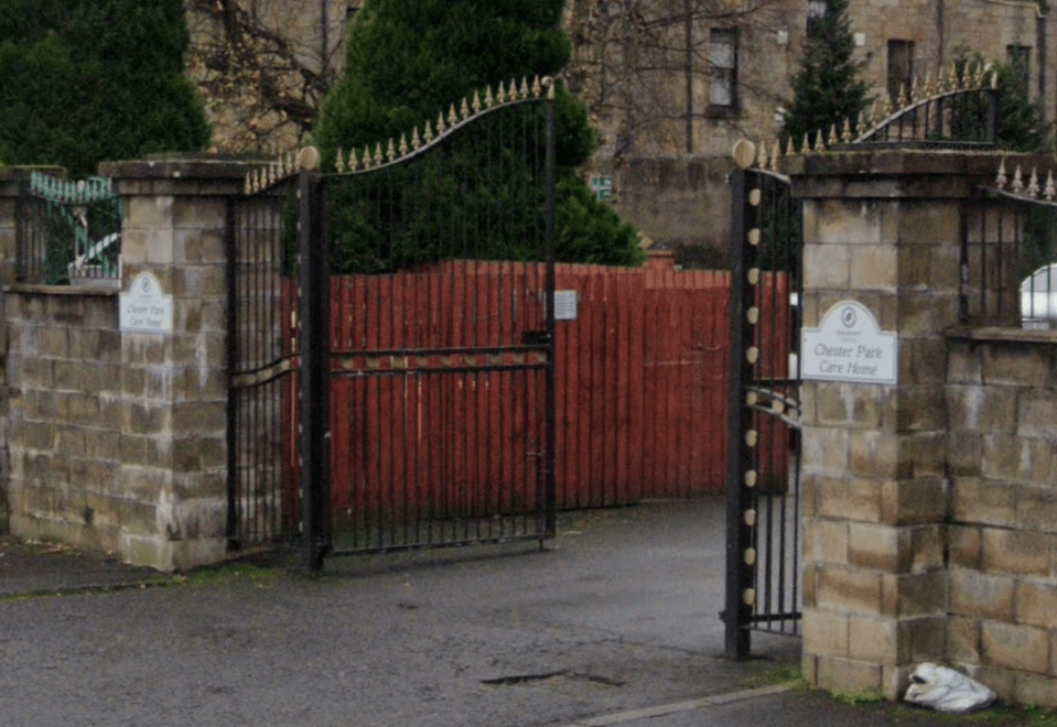 Chester Park Care Home entrance.