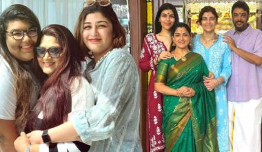 Khushbu and her family before and after the transformation. Photo: Instagram/@khushbu sundar