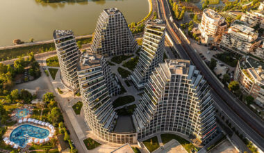 JA joubert architecture sculpts lakefront district in tirana