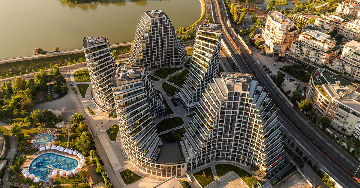 JA joubert architecture sculpts lakefront district in tirana