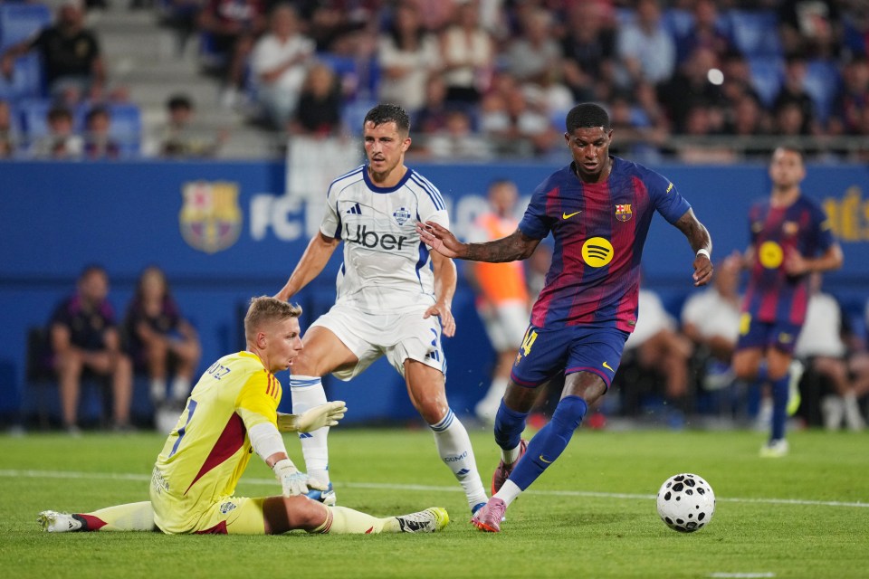 The on loan forward started at the Johan Cruyff Stadium on Sunday night