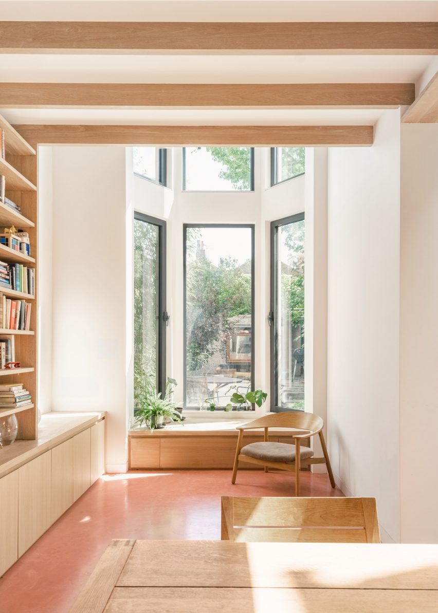 Interior view of London house extension by Material Works