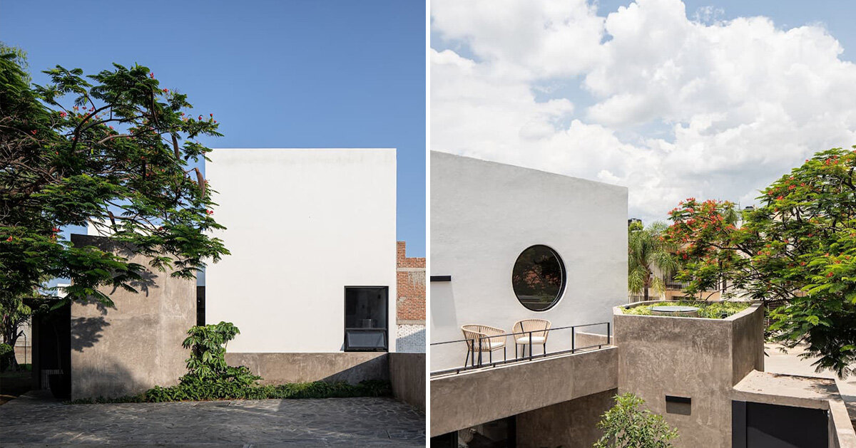 trees and patios shape mexican house by estudio villagálvez