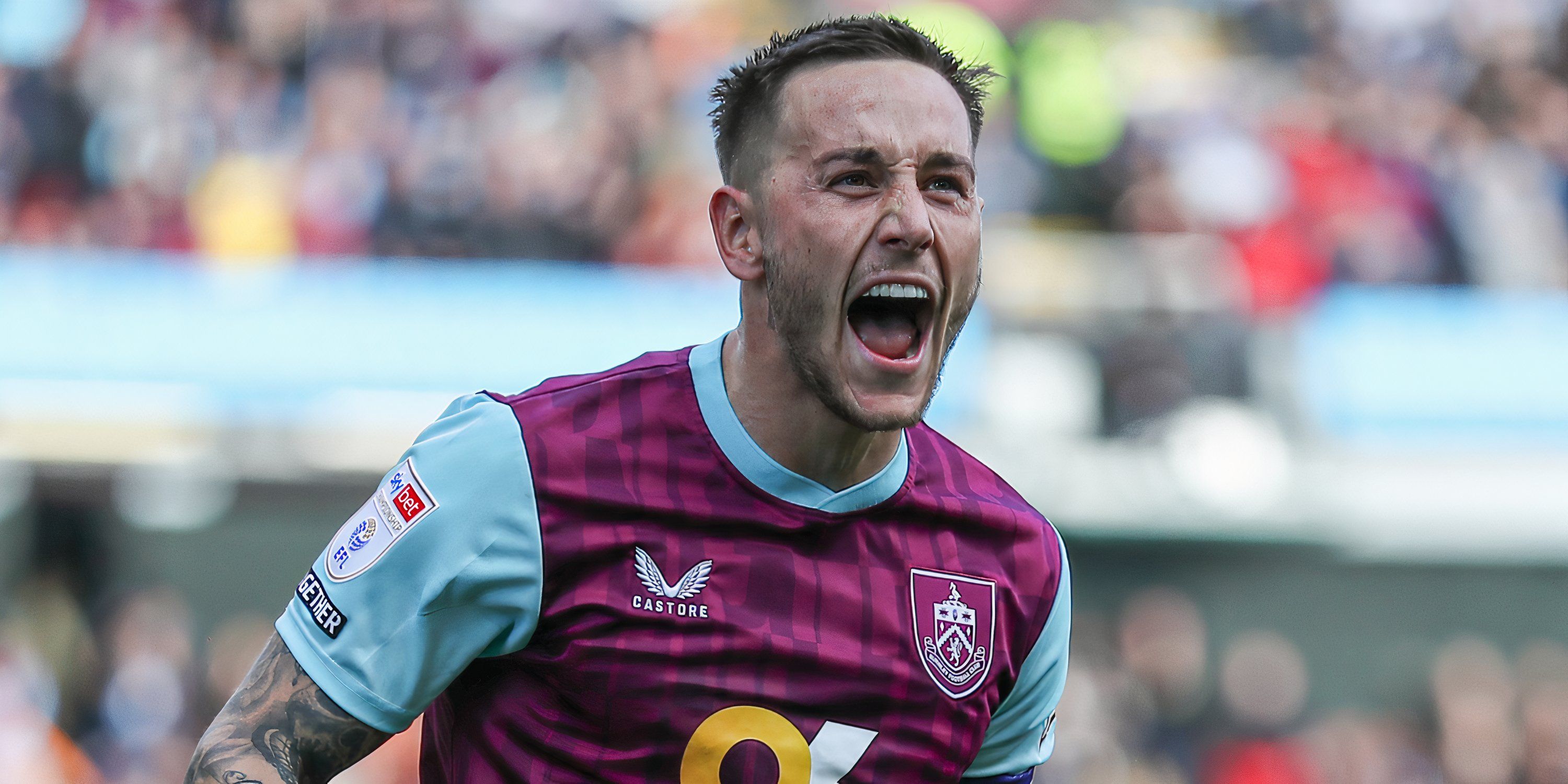 Josh Brownhill celebrating after scoring for Burnley