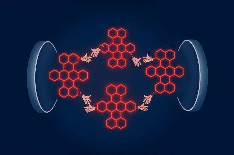 Molecular hybridization through vacuum
